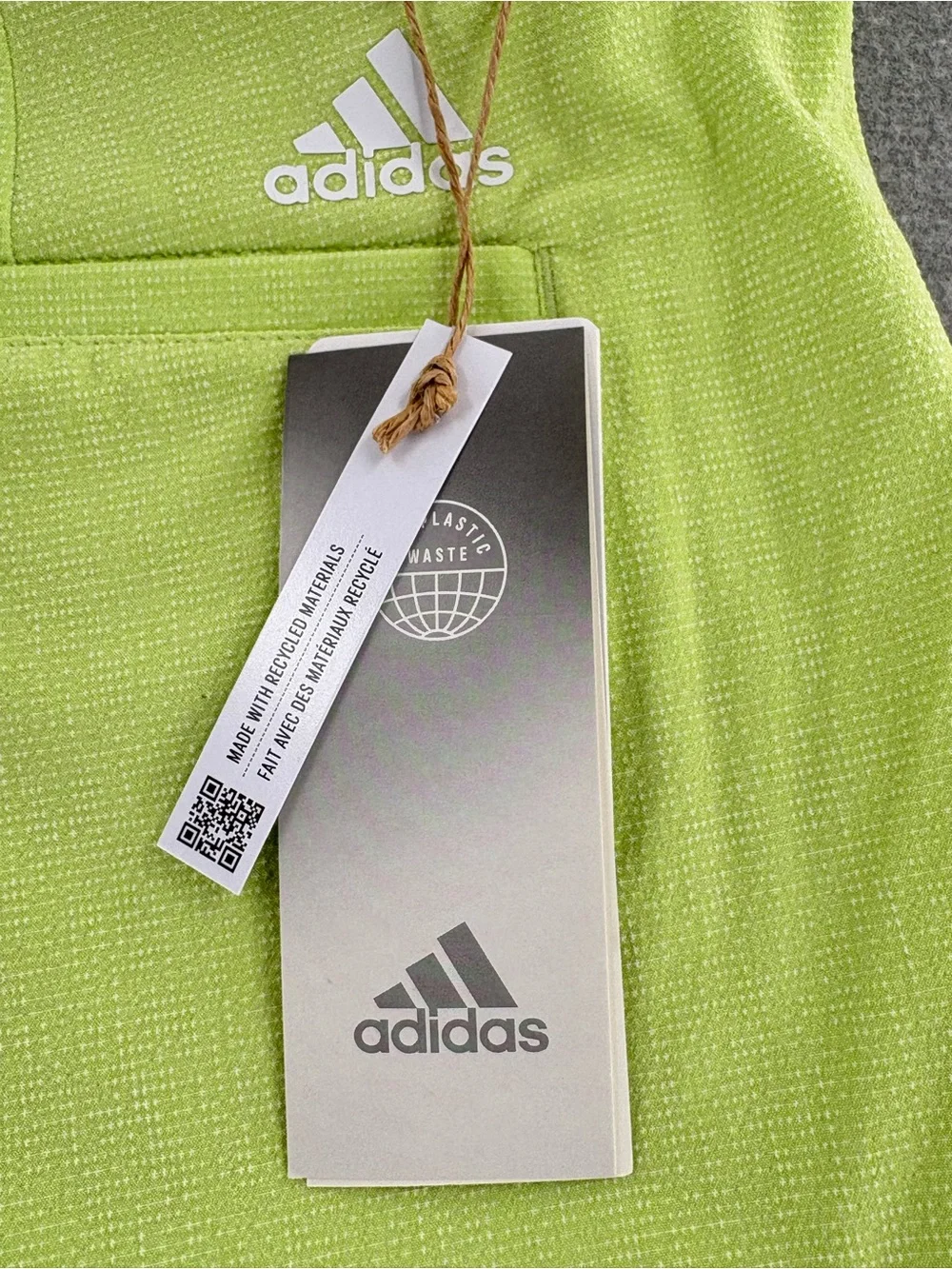 adidas Men's Neon Lime Flat Front Performance Shorts